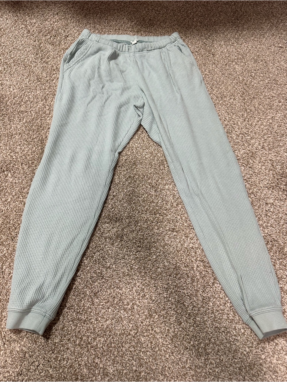 aerie Sage Green Waffle-Knit Joggers